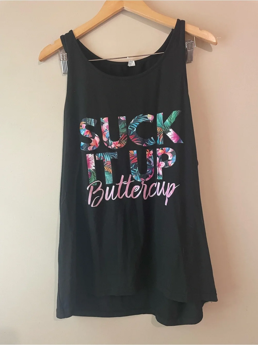 🐱 “Suck It Buttercup” Tank Sz 1x - Picture 1 of 2